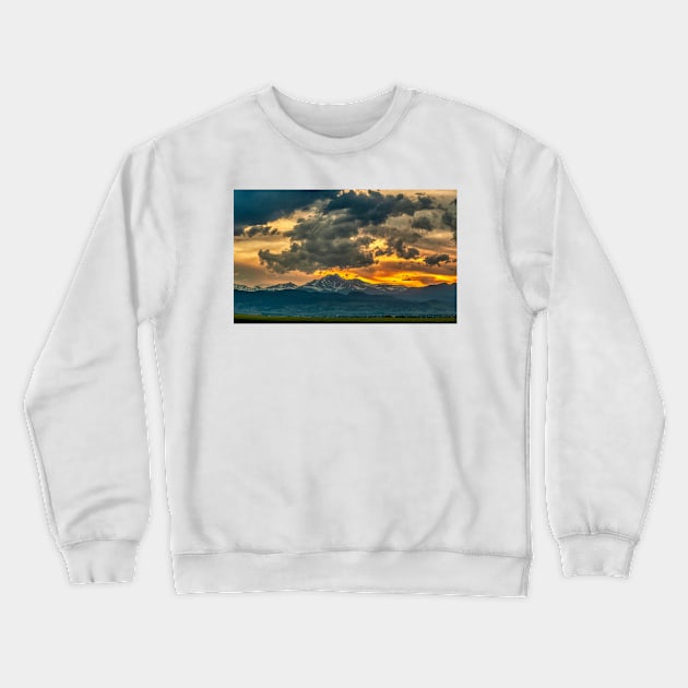 Cloud Kisses Longs Peak Crewneck Sweatshirt by nikongreg